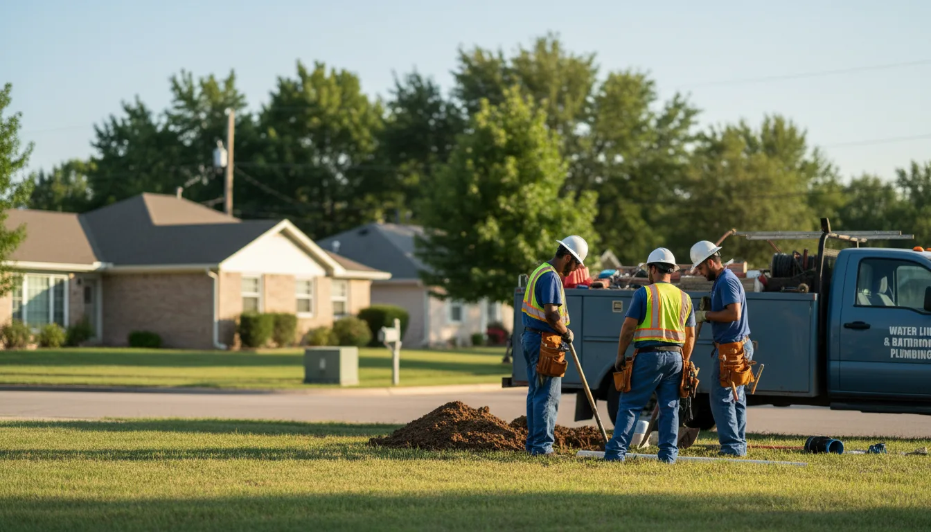 Residential water line and bathroom plumbing service in Wright, AR